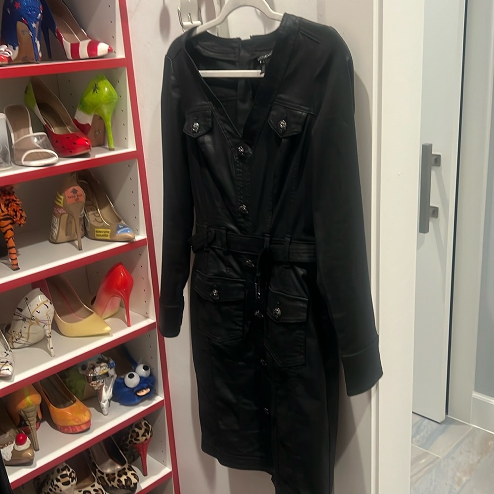 WHBM sleek black stretch dress